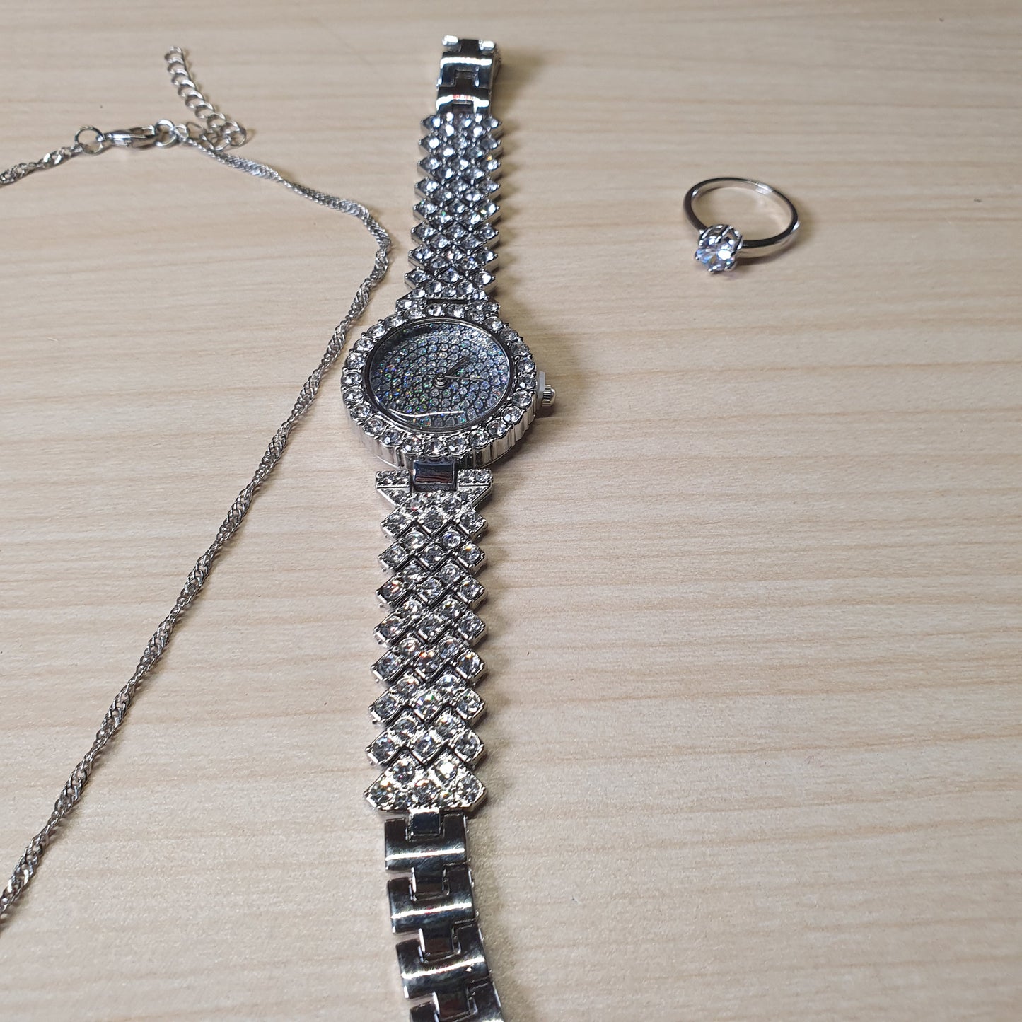 Silver watch With jewellery #4830
