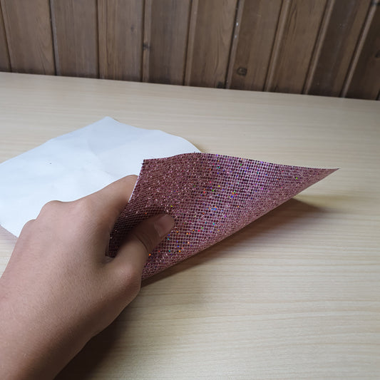 Rhinestone mesh sheet commonly used for DIY crafting and decoration.#6773