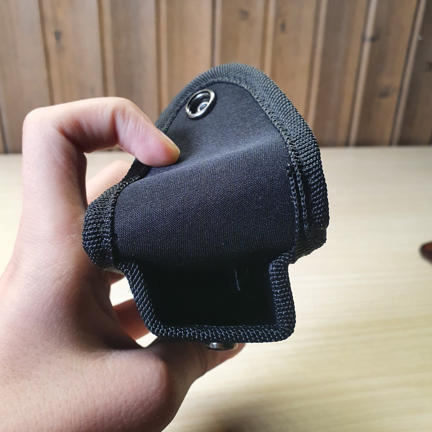 Black nylon bag pouch case is designed to hold tools like pliers or flashlights #6518