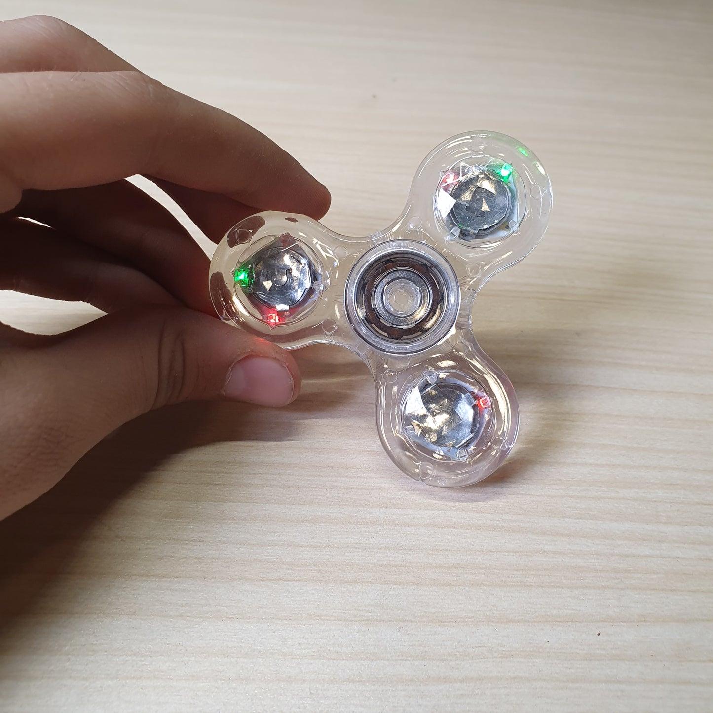 Transparent LED fidget spinner #8253