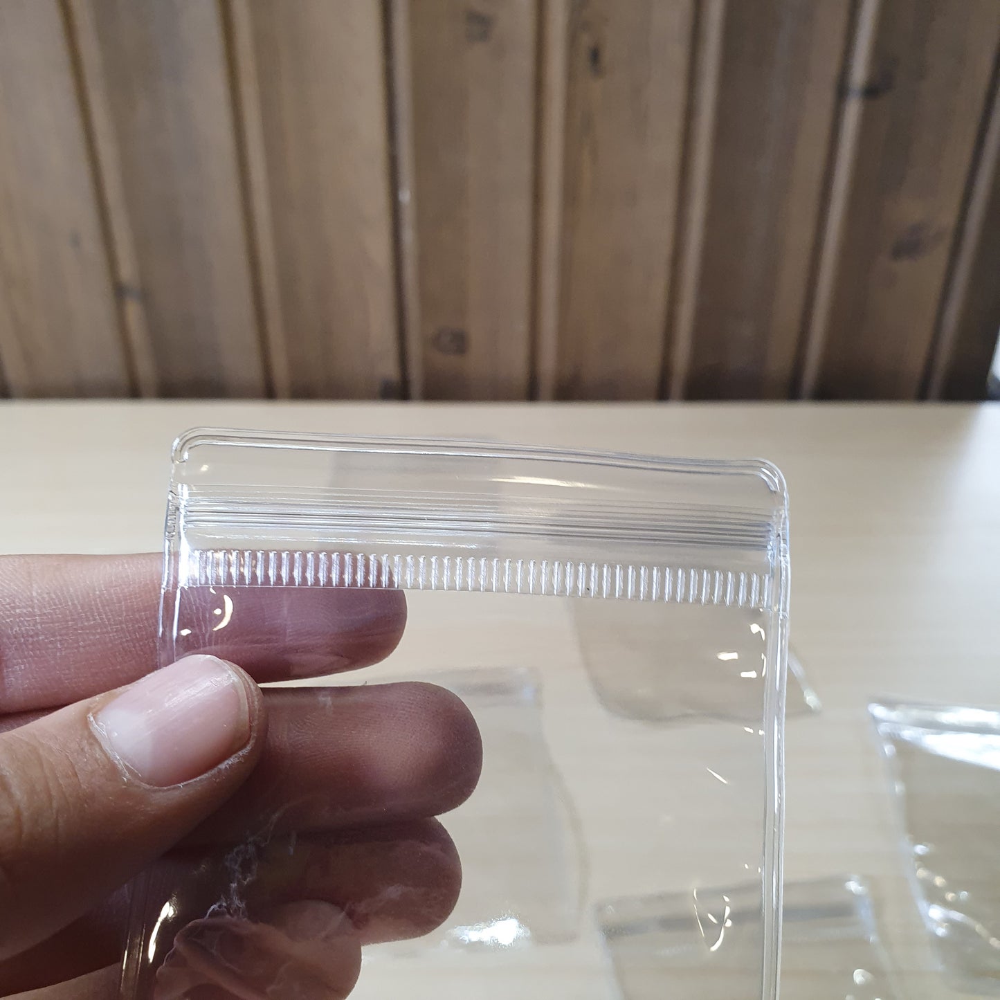 Transparent PVC plastic zipper bags designed for organizing small items like jewelry, accessories, or craft supplies. #8211