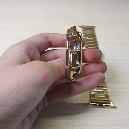 Golden watch Straps With Golden Cover #9018