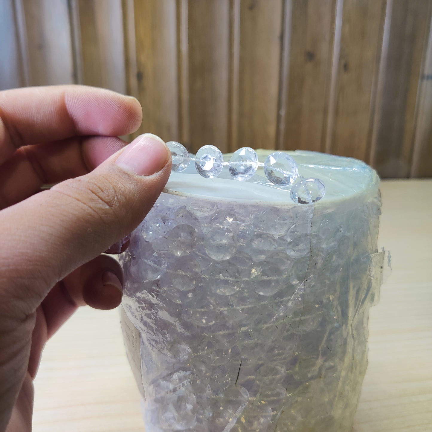 Spool of clear acrylic crystal bead garland#2452