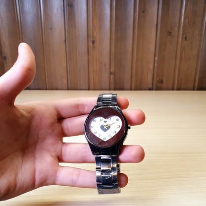 White Dial Heart Shaped Watch #3218