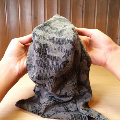 Gray camo patterned pirate-style bandana cap #3287