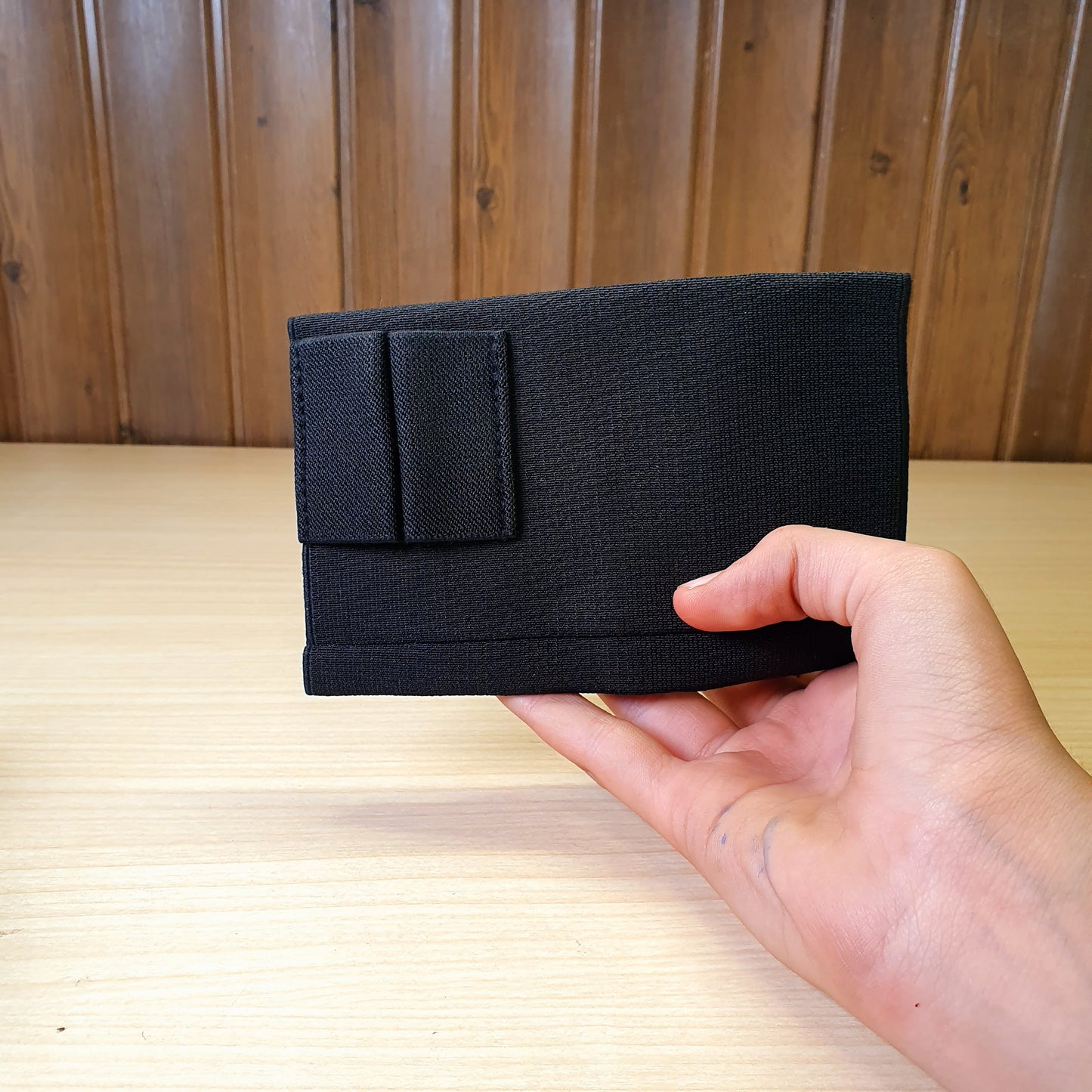 Black elastic tactical ammunition carrier is designed to hold shotgun shells or rifle cartridges for quick reloading #3264