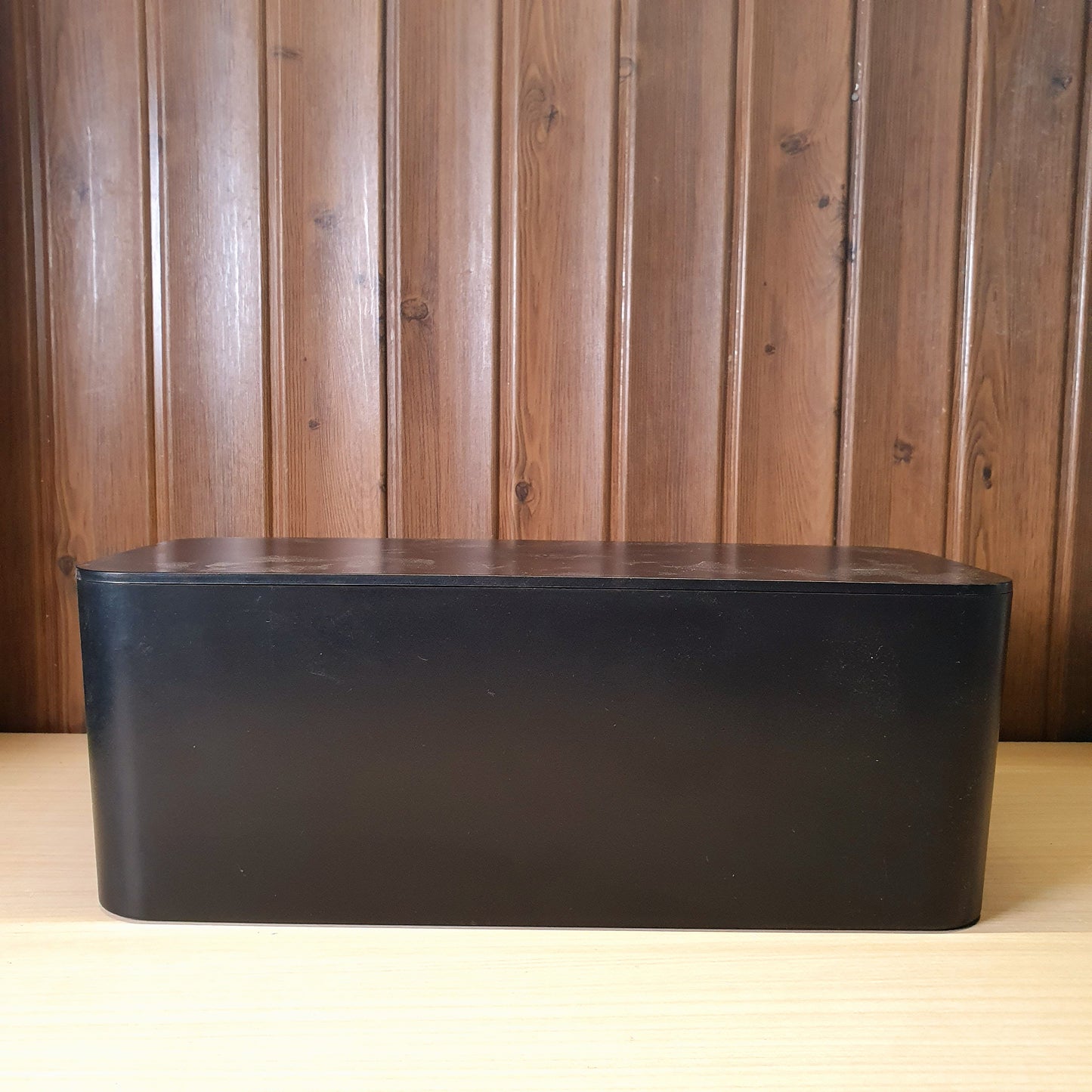 Black plastic cable management box #3309