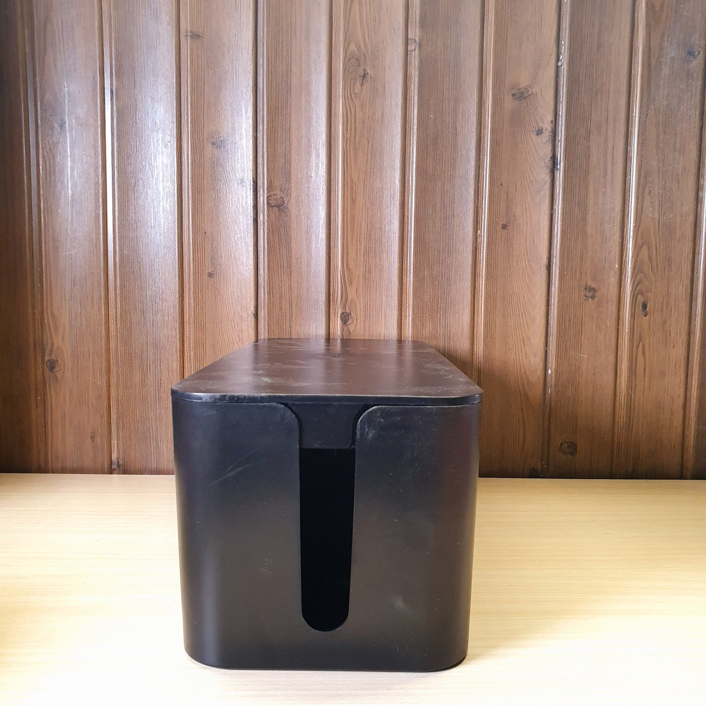 Black plastic cable management box #3309