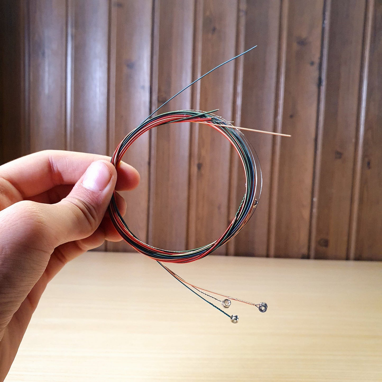 Colorful acoustic guitar strings #3429