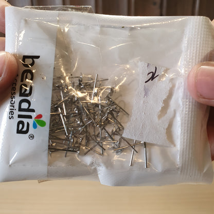 Beadia accessories platinum-plated flat head pins for jewelry making.#4320