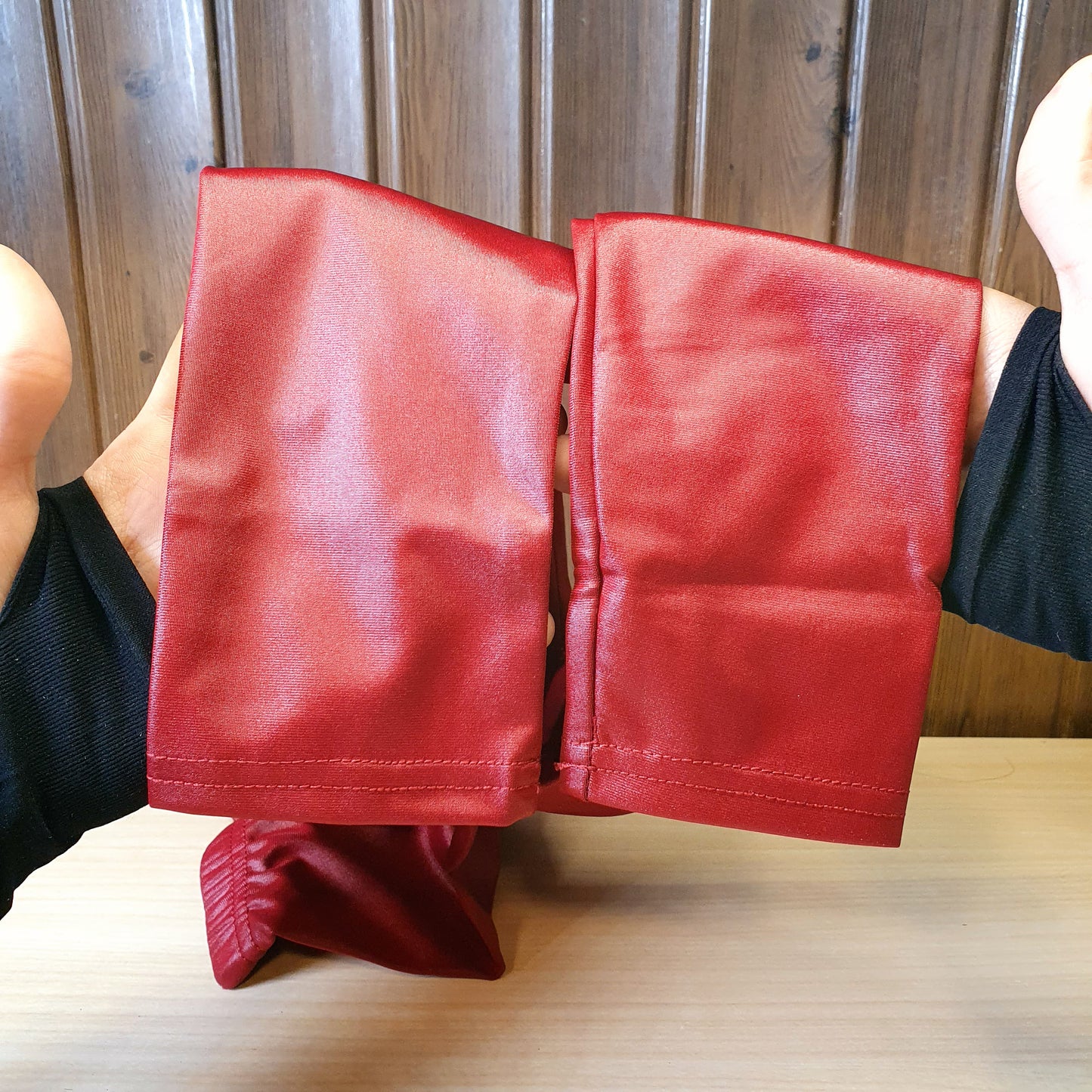 Red faux leather leggings #4441