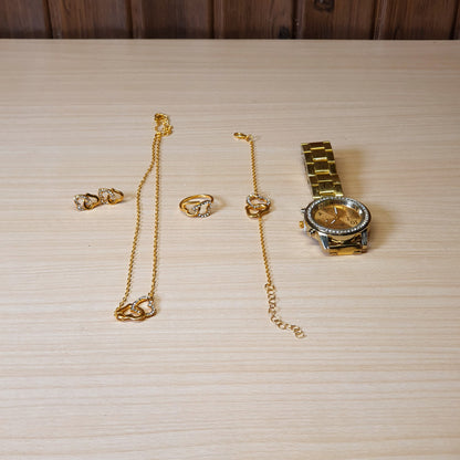 Golden watch With Jewellery #2815