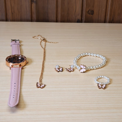 Watch pink With Jewellery #4482