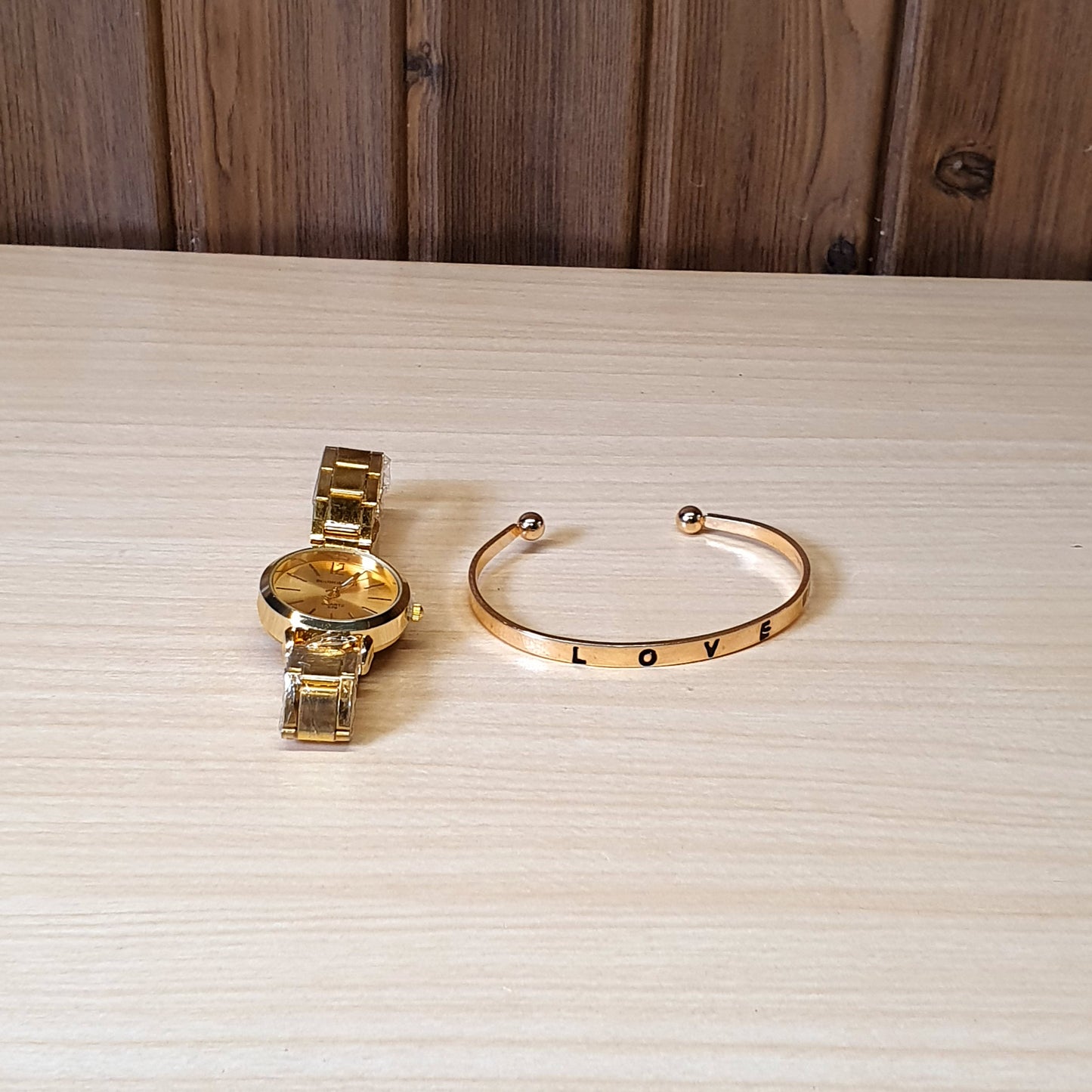 Golden watch With Bracelet #4207