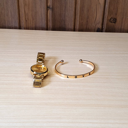 Golden watch With Bracelet #4207
