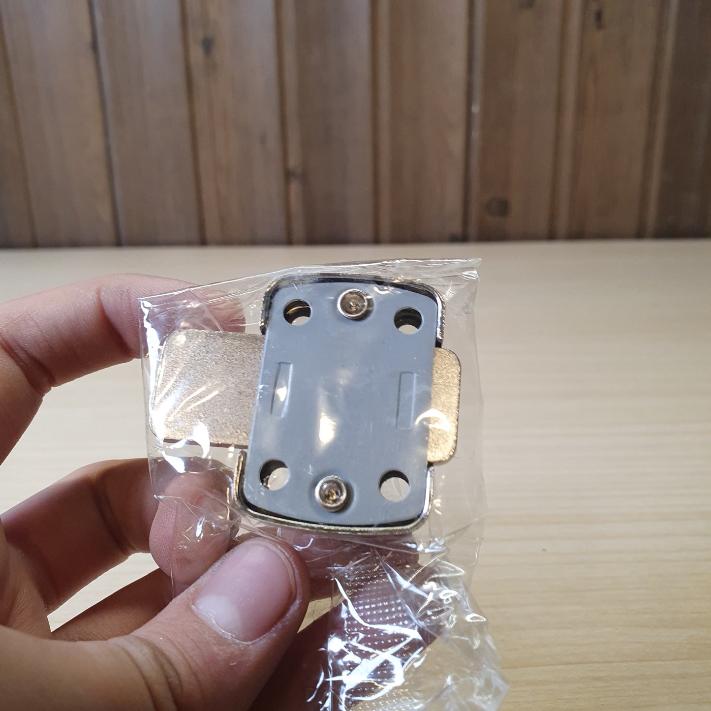 Rotating bolt latch, frequently used for securing small doors, cabinets, or chests. #6372