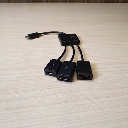 3 In 1  Micro Usb To 2 OTG 3 Port #6186