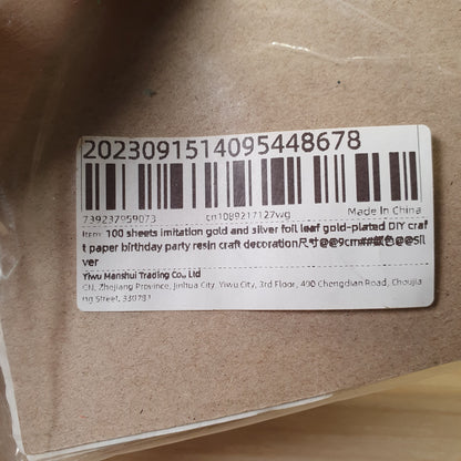 100 Sheets Imitation Silver Foil Leaf #6354