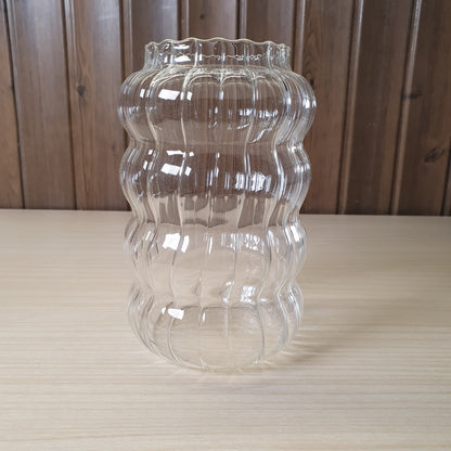 Clear fluted Glass Vessel #6061