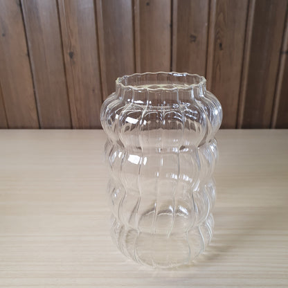 Clear fluted Glass Vessel #6061