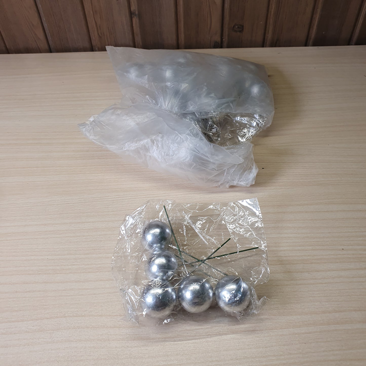 Silver faux ball cake toppers#6065