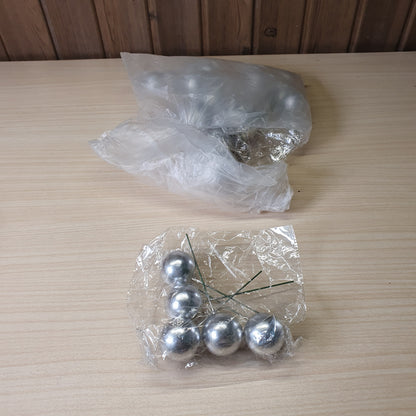 Silver faux ball cake toppers#6065