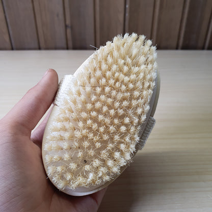 Natural bristle dry body brush  #6164