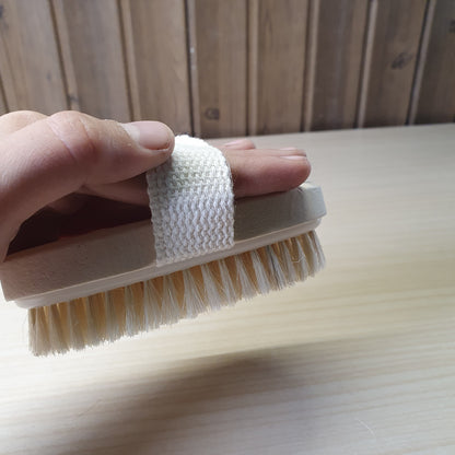 Natural bristle dry body brush  #6164