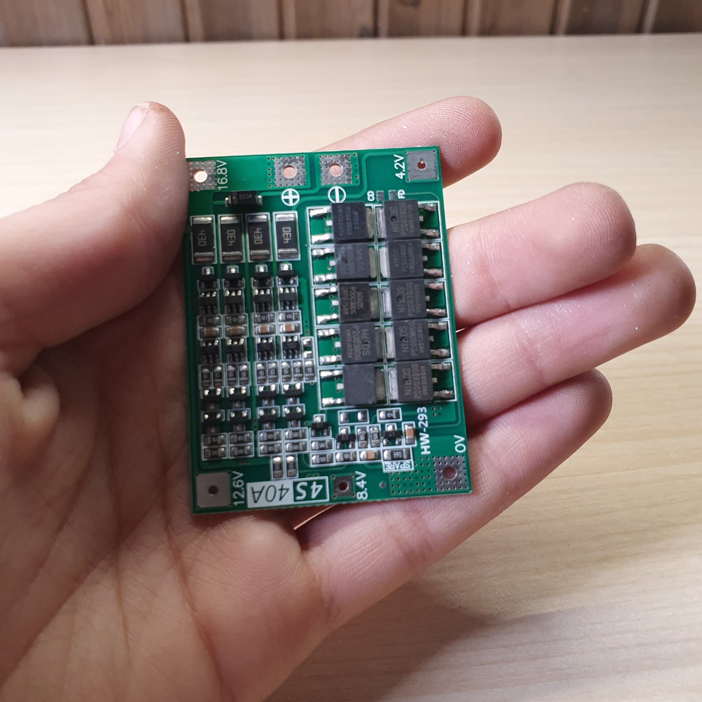 4S (4-series) 40A Li-ion Lithium Battery Protection Board (BMS), specifically designed for managing 14.4V to 16.8V battery packs. #6231