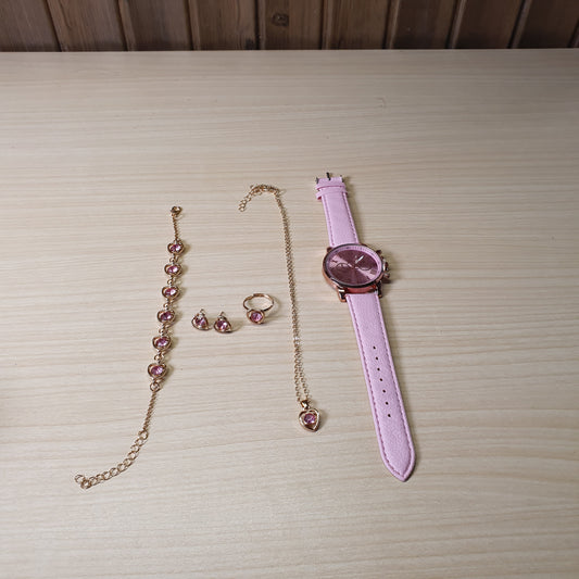 Pink watch With jewellery #4817