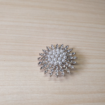 Pearl Snowflake Brooches Pin #4871