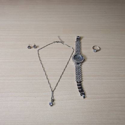 Silver watch With jewellery #4830