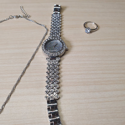 Silver watch With jewellery #4830