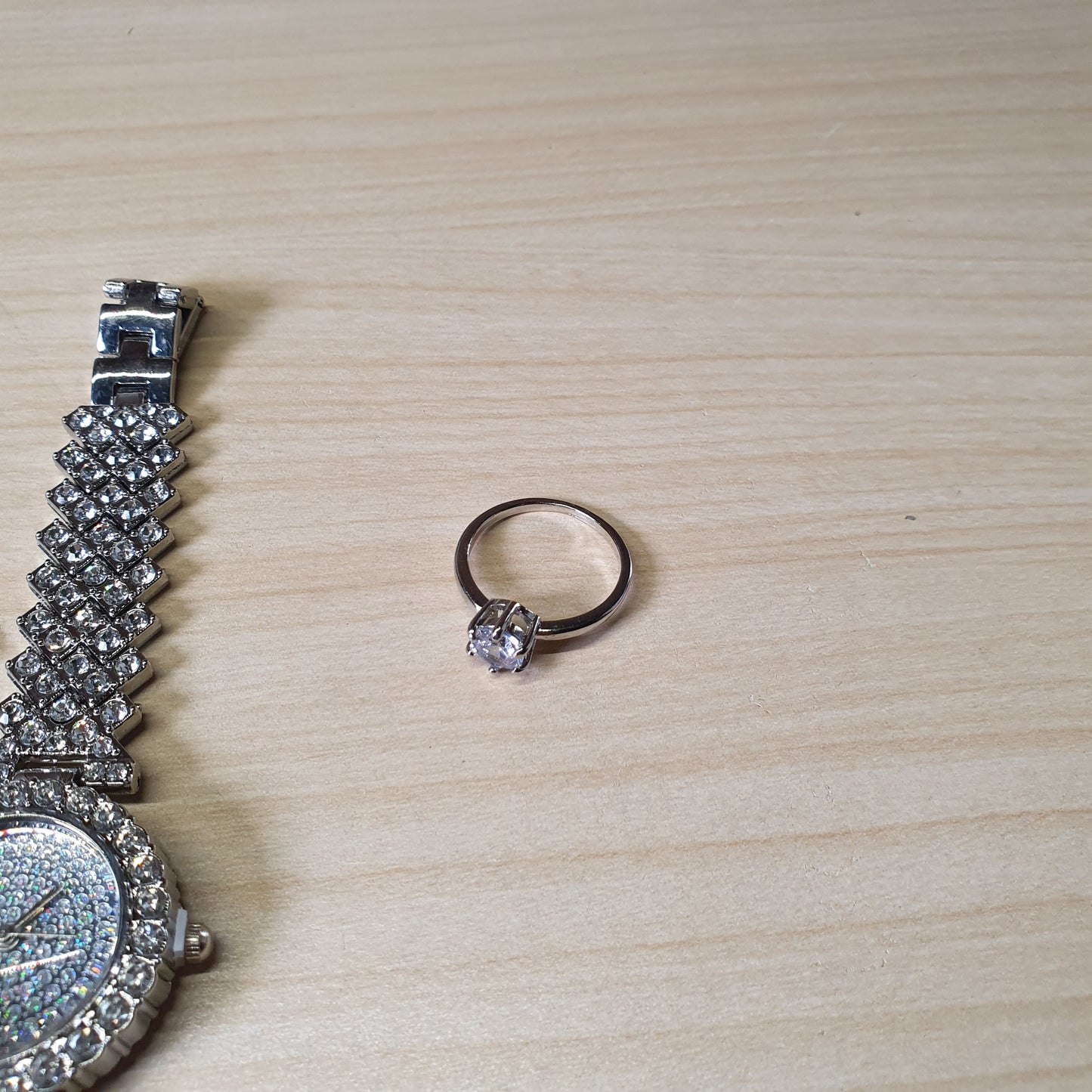 Silver watch With jewellery #4830