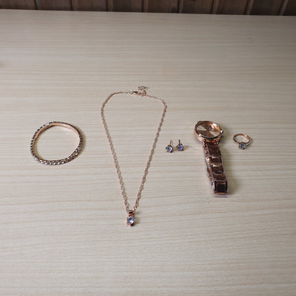 Golden watch with jewellery #4819