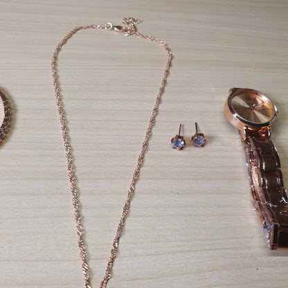 Golden watch with jewellery #4819