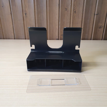 Black wall-mounted hair dryer holder  #6719