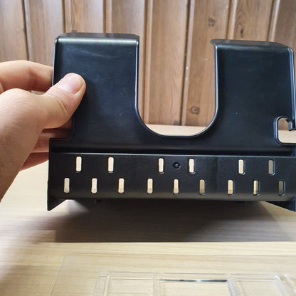 Black wall-mounted hair dryer holder  #6719