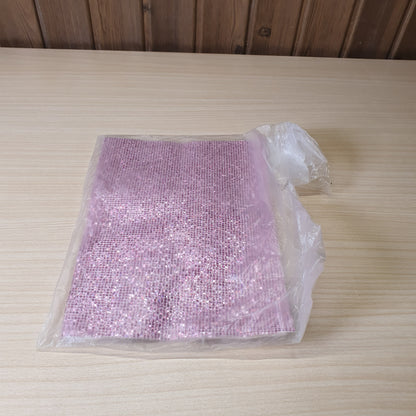 Rhinestone mesh sheet commonly used for DIY crafting and decoration.#6773