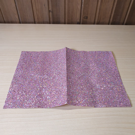 Rhinestone mesh sheet commonly used for DIY crafting and decoration.#6773