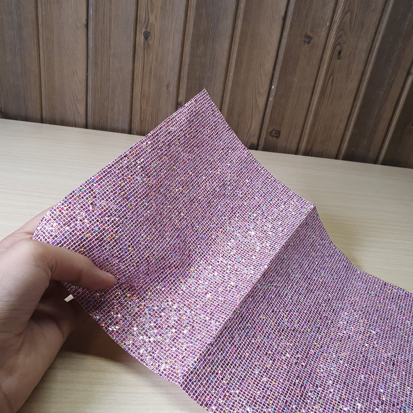 Rhinestone mesh sheet commonly used for DIY crafting and decoration.#6773