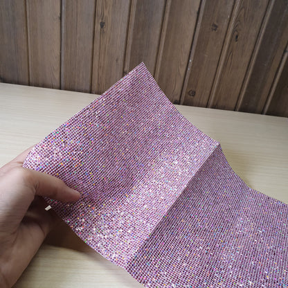Rhinestone mesh sheet commonly used for DIY crafting and decoration.#6773