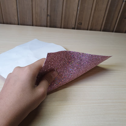 Rhinestone mesh sheet commonly used for DIY crafting and decoration.#6773