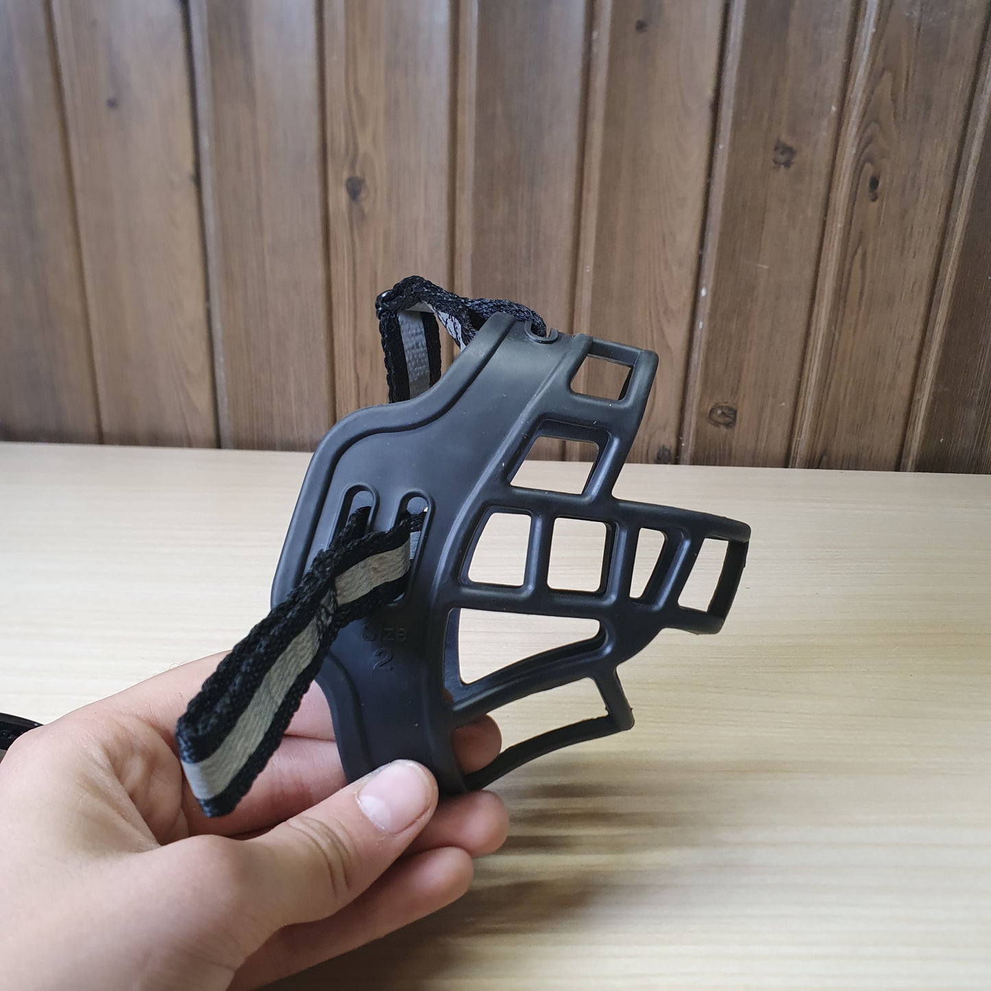 Black silicone dog muzzle is designed to prevent biting Size 2 #6687