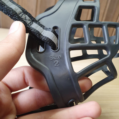 Black silicone dog muzzle is designed to prevent biting Size 2 #6687