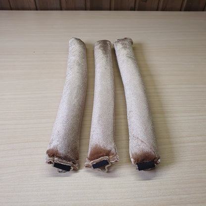 Set of 3 beige velvet heatless curling rods allows you to create curls without damage.#6599
