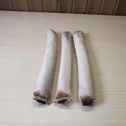 Set of 3 beige velvet heatless curling rods allows you to create curls without damage.#6599