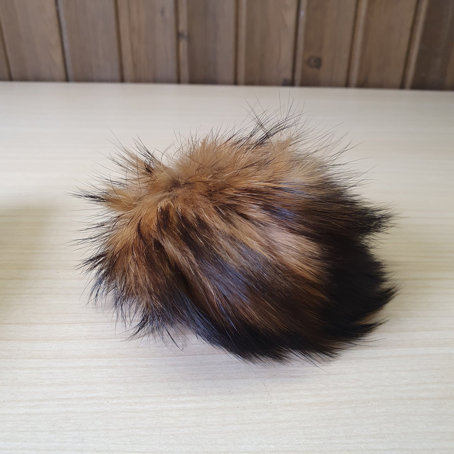 black faux fur pom pom #6613