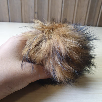 black faux fur pom pom #6613