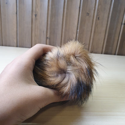 black faux fur pom pom #6613